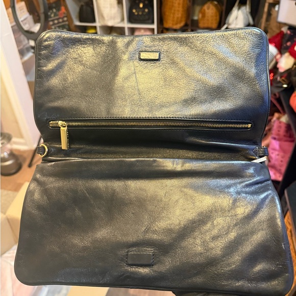 Tory Burch Black Leather Bag with Gold Accents - Picture 2 of 4